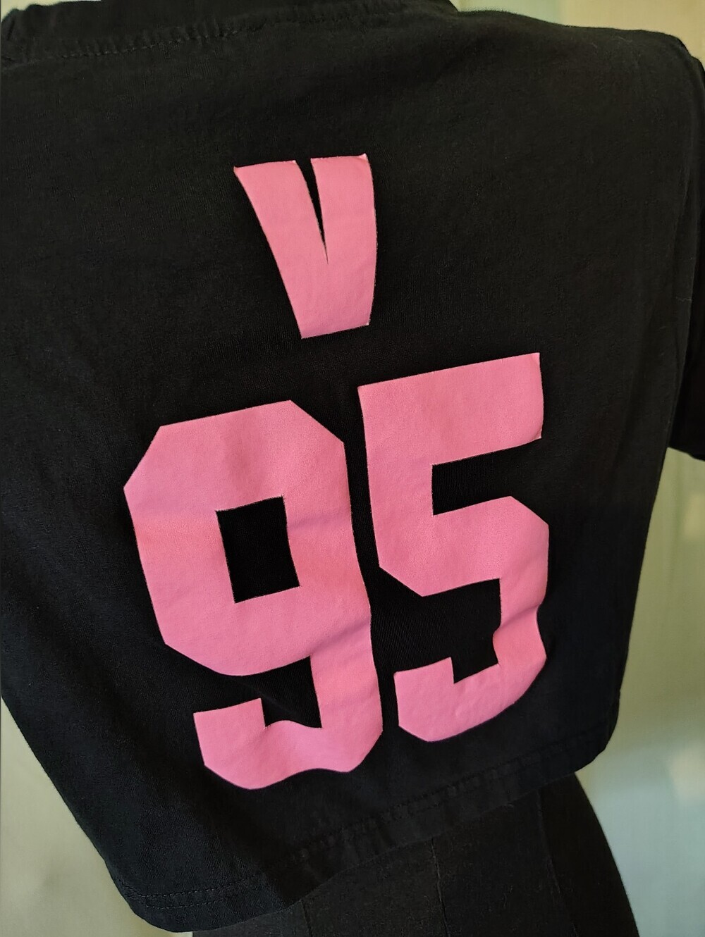 BTS Kpop Army Fan Black Crop Top Pink V 95 Map Of The Soul Persona Small Women